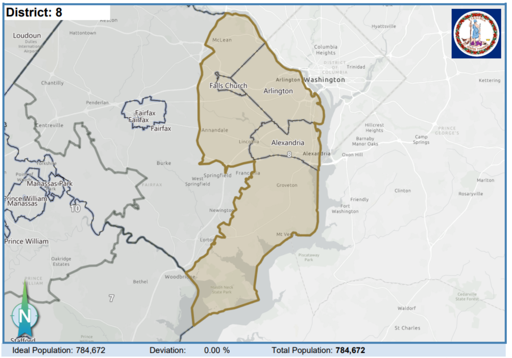 The 8th Congressional District. Courtesy of Virginia Supreme Court.
