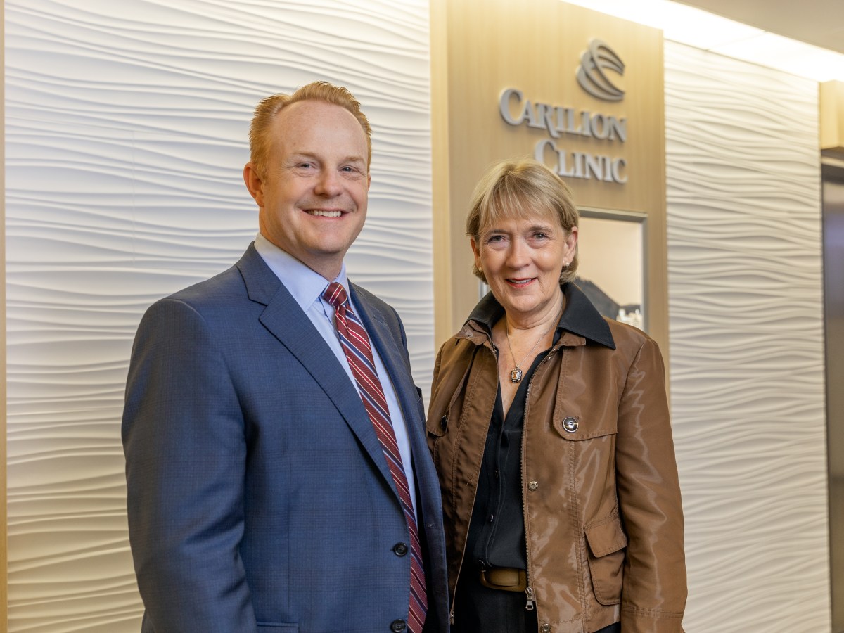 Steve Arner and Nancy Agee of Carilion Clinic pose for a portrait.